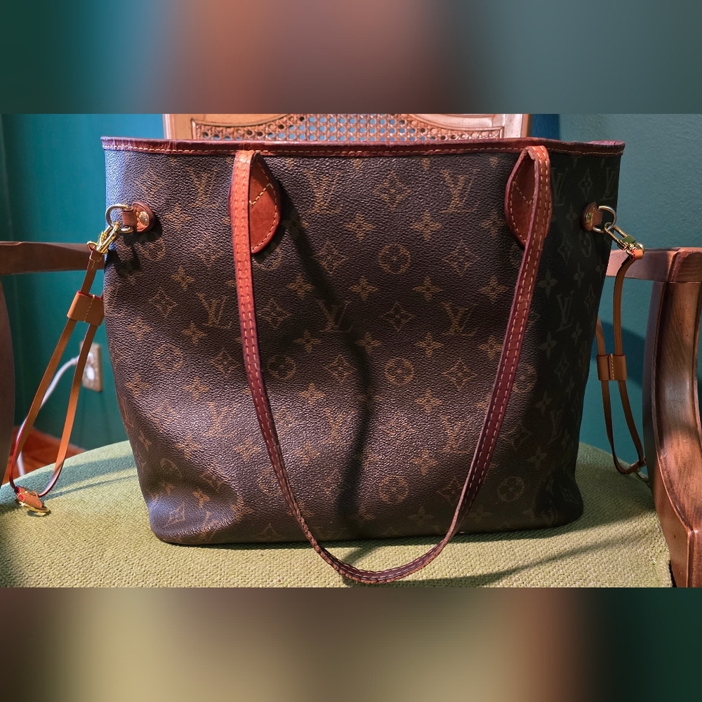 AUTHENTIC LOUIS VUITTON NEVERFULL MM SHOULDER TOTE BAG MONOGRAM HANDBAG PURSE